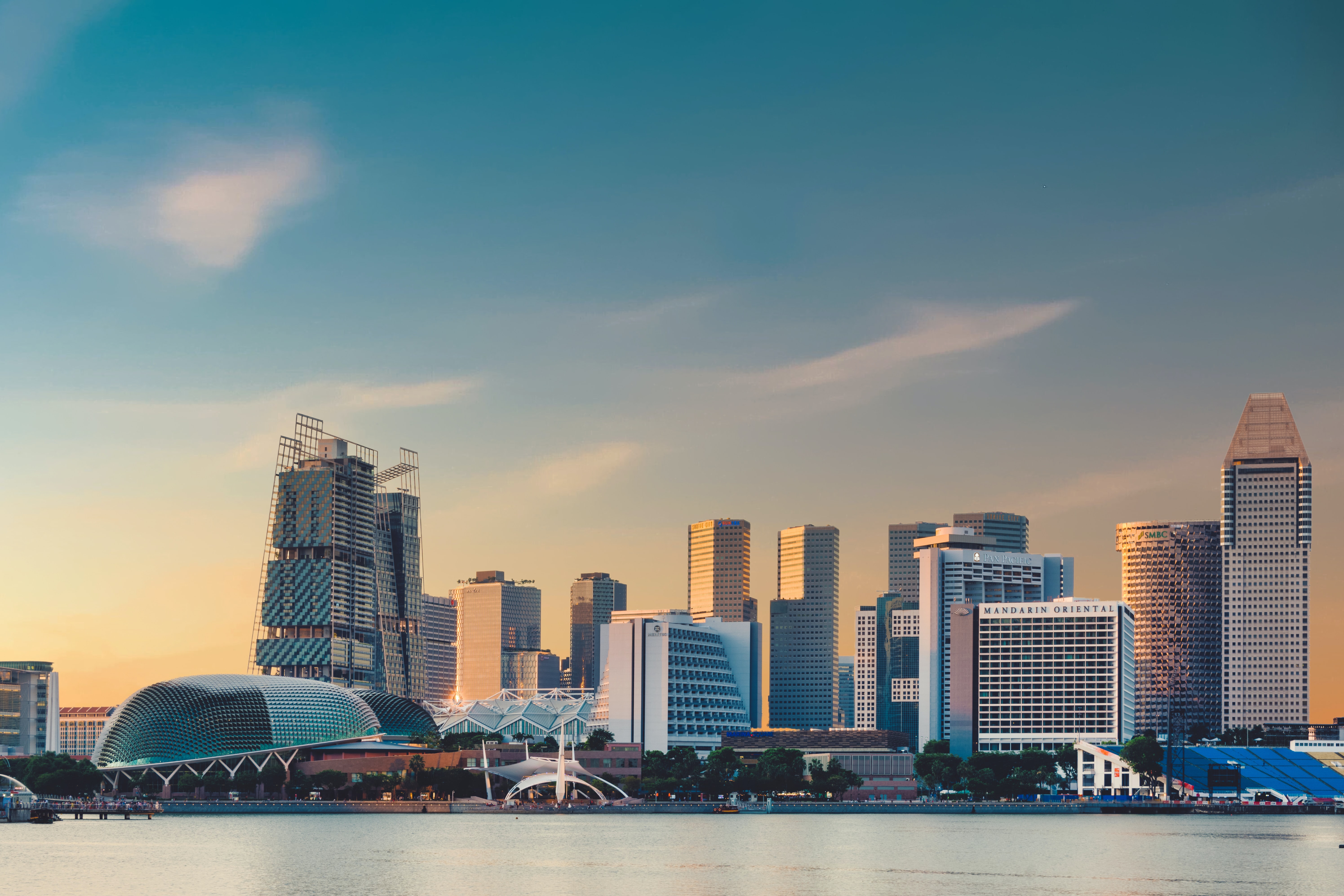 Photo of Singapore city taken across from the Marina Bay