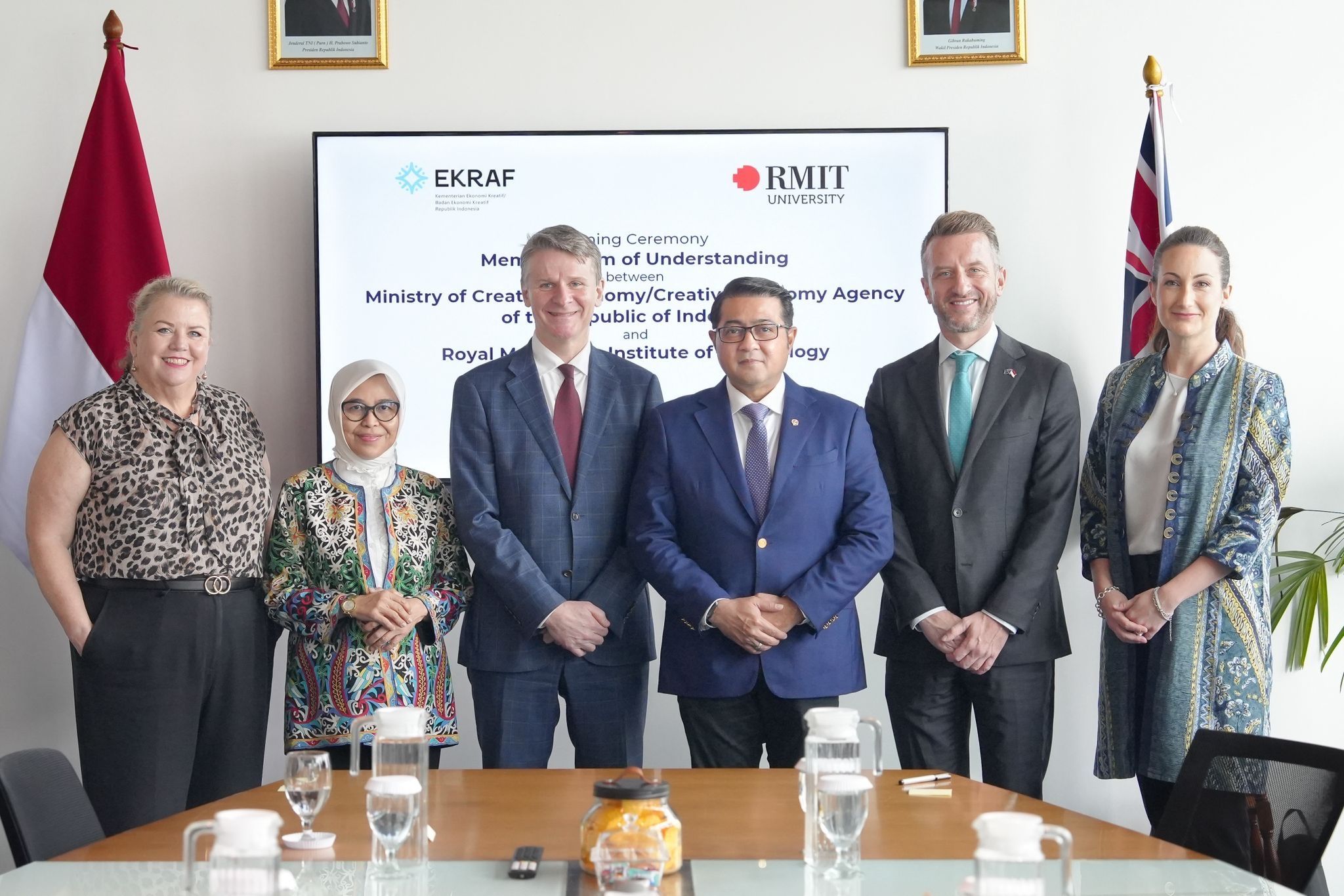 Memorandum of Understanding (MoU) signing between RMIT University and Indonesia's Ministry of Creative Economy (EKRAF).
