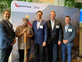 Commissioner Nigel Warren in Dallas to support the launch of the new QANTAS service from Dallas-Ft.Worth to Melbourne commencing on December 3