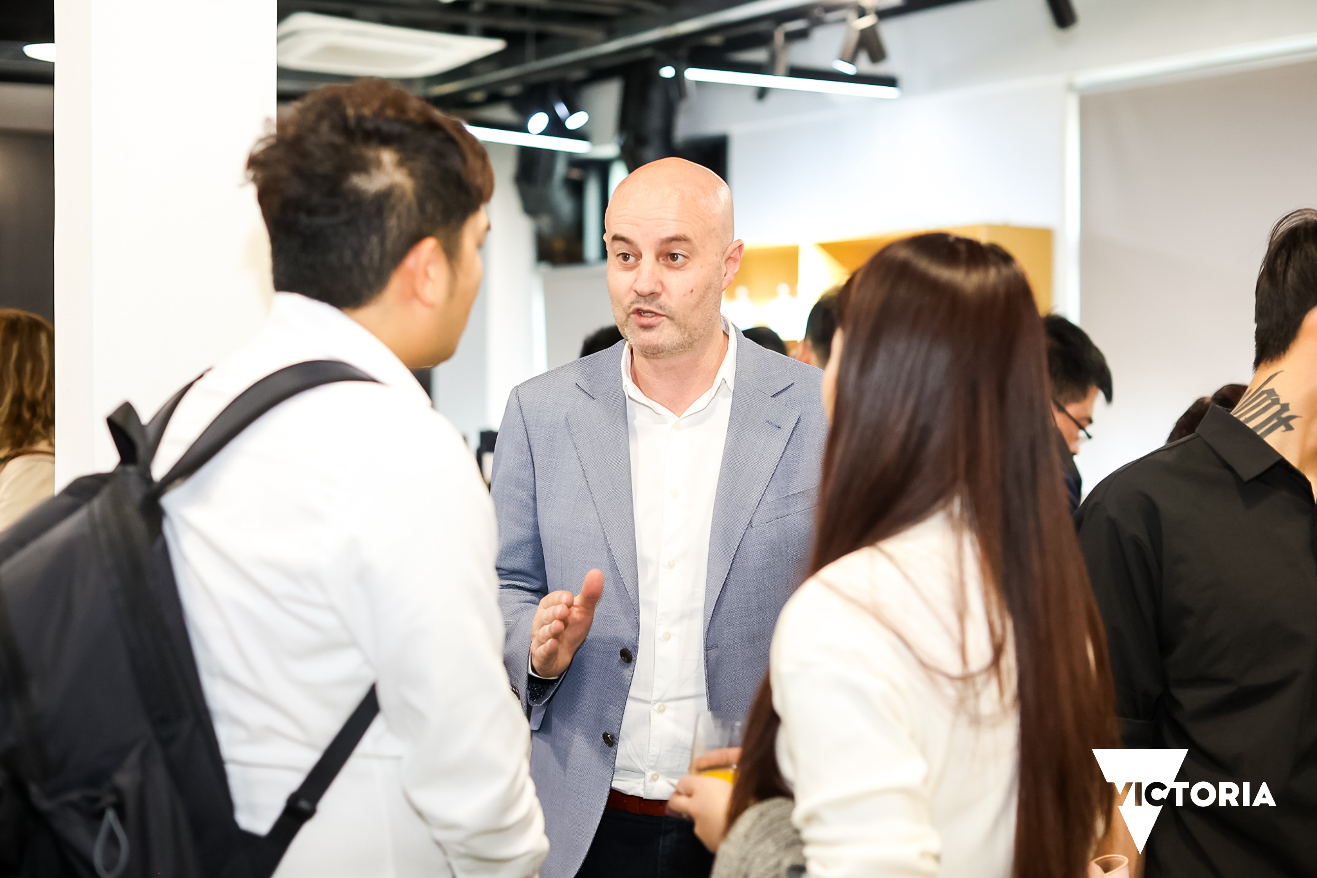 Our Commissioner to Greater China, Brett Stevens seen here engaging in conversations with potential buyers at Vic House.